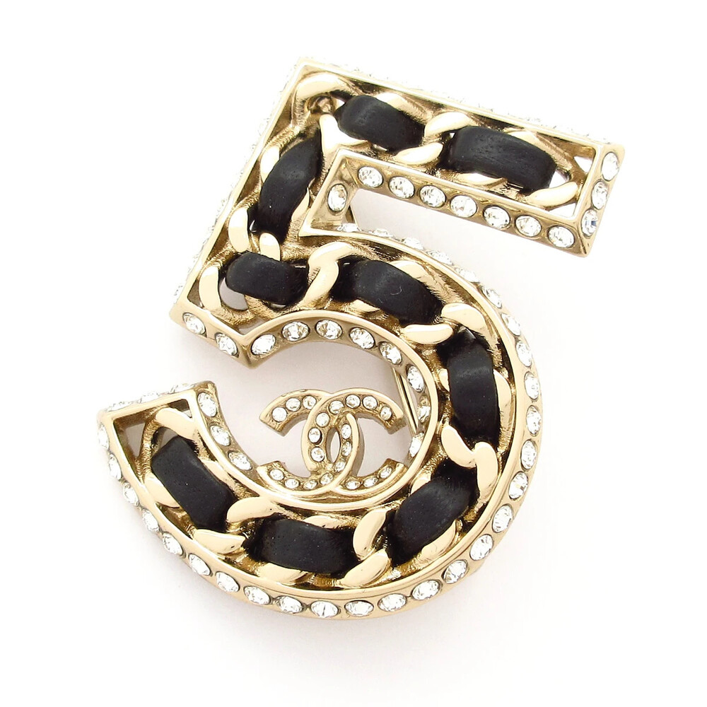 Chanel No. 5 Gold Black Clear Hardware #350679C13B